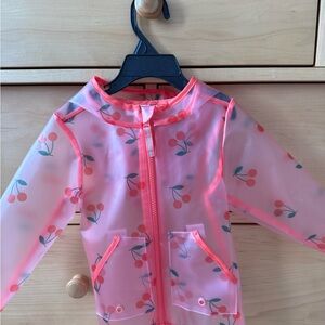 Cherry Print Kids Rain Jacket